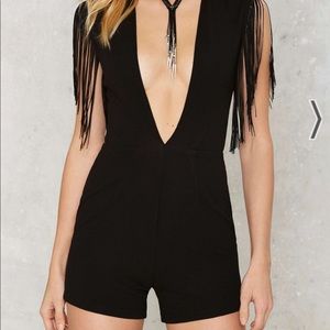 Rare London Fringe in High Places Plunging Romper